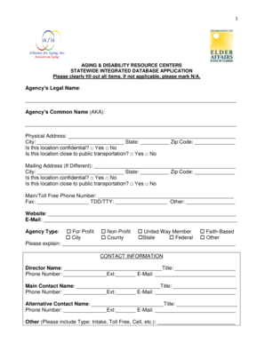 Aging & Disability Resource Centers Application