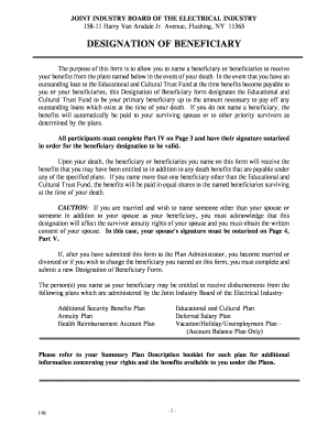 Designation of Beneficiary Form
