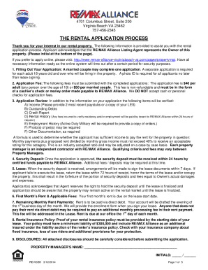 RE/MAX Alliance Rental Application
