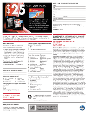 HP Brochure and Photo Paper Rebate Form