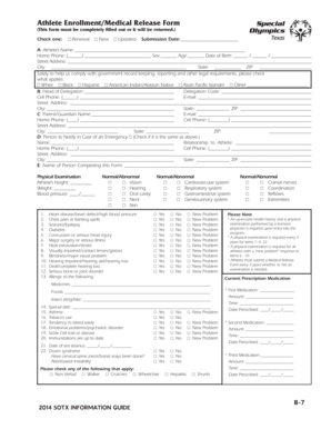 Athlete Enrollment/Medical Release Form