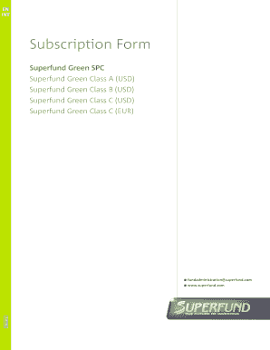 Superfund Green SPC Subscription Form