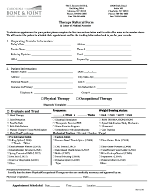 Therapy Referral Form & Letter of Medical Necessity