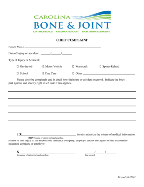 Medical Injury Report and Authorization Form