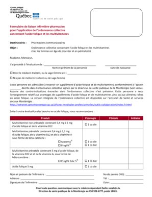 Formulaire de liaison infirmire-pharmacien pour l39bapplicationb de l bb - extranet santemonteregie qc