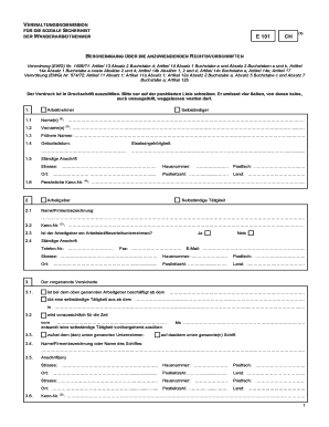 BESCHEINIGUNG ÜBER DIE ANZUWENDENDEN RECHTSVORSCHRIFTEN