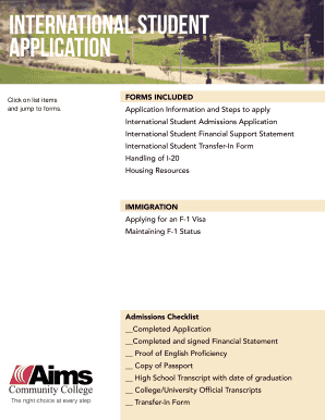 International Student Admissions Application