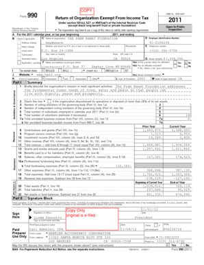 Form 990 2011 Tax Return
