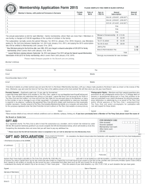 The Pony Club Branch Membership Application Form