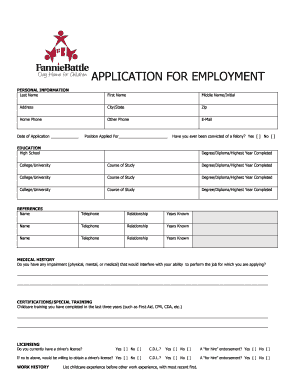 Employment Application Form