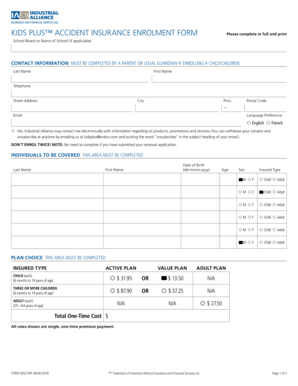 Kids Plus Accident Insurance Enrollment Form