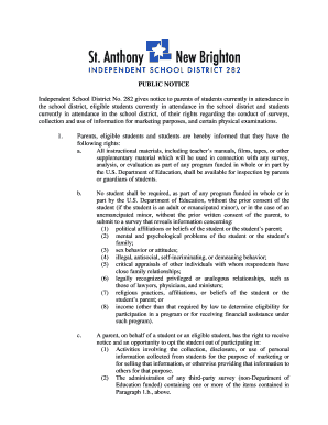 PPRA Notice and Consent Form