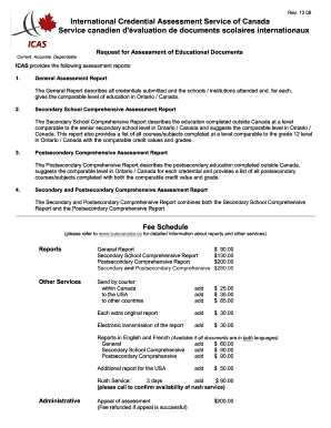 International Credential Assessment Service Application Form