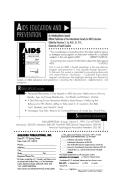 AIDS Education and Prevention Journal Subscription Form