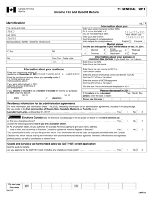 Canada T1 General Income Tax and Benefit Return