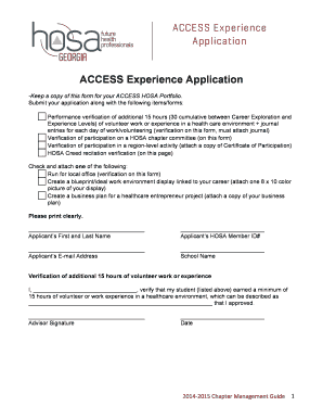 ACCESS Experience Application
