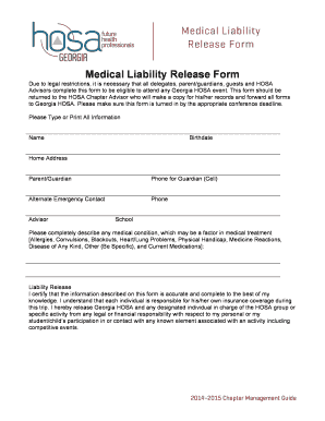 medical liability release form