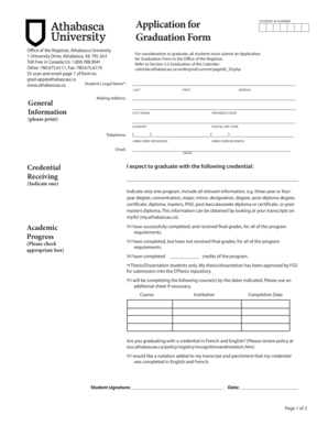 Application for Graduation Form