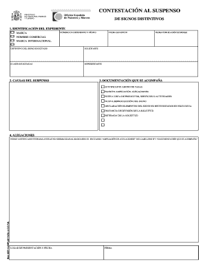 Contestación al suspenso de signos distintivos
