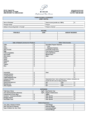 US Farm Income and Expenses Form