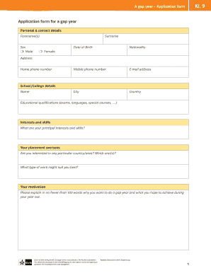 Dats application pdf - A gap year Application form Application form ... - Ernst Klett Verlag