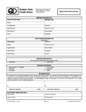 Debit Card Application