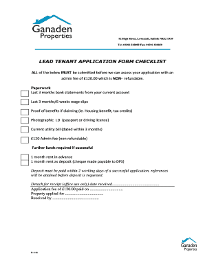 UK Tenant Application Form