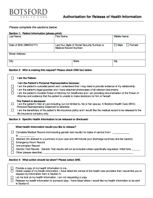 Authorization for Release of Health Information