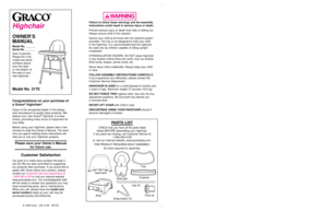 Graco Highchair Owner's Manual