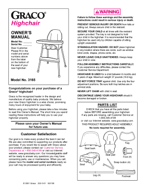 Graco Highchair Owner's Manual
