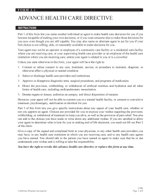 California Advance Health Care Directive
