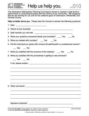 Owensboro Planning Commission Feedback Form