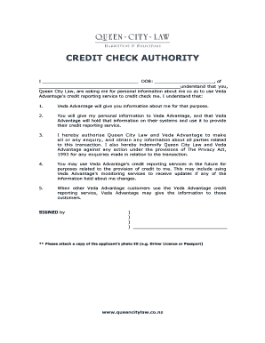 Credit Check Authority Form