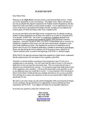 Flight Review Checklist