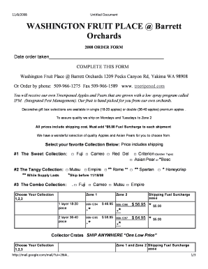 Washington Fruit Place Apple Order Form