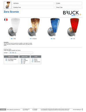 Zara Sconce Order Form