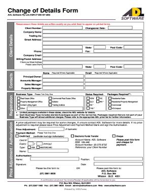 Change of Details Form