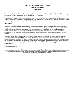 Vectren PIPP Application Form