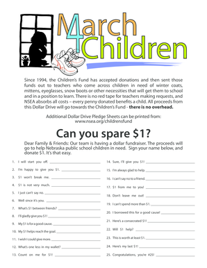 Children's Fund Dollar Drive Pledge Sheet