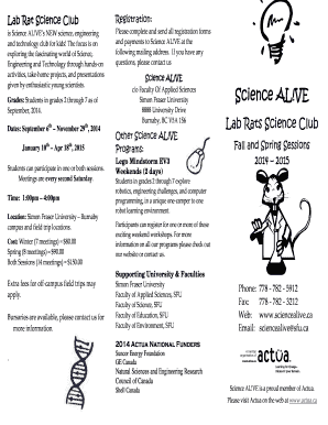 Fillable Online sciencealive Science AL!VE Science AL!VEScience AL!VE ...