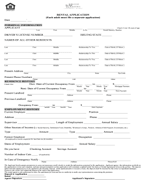 Rental Application Form
