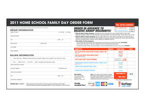 Six Flags Over Texas Home School Family Day Order Form