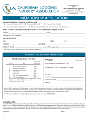 CLIA Membership Application Form