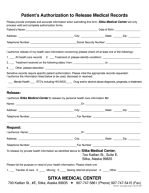 Patient Authorization to Release Medical Records