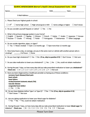SEARHC WISEWOMAN Women’s Health Annual Assessment Form