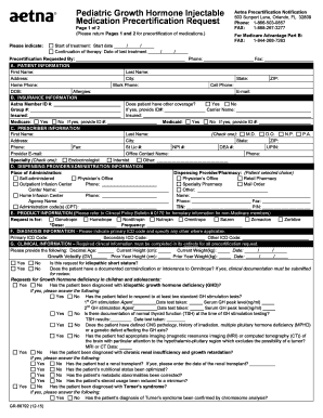 Pediatric Growth Hormone Injectable Aetna Precertification Notification