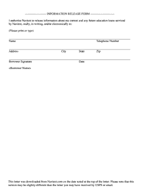 Navient Education Loan Information Release Form
