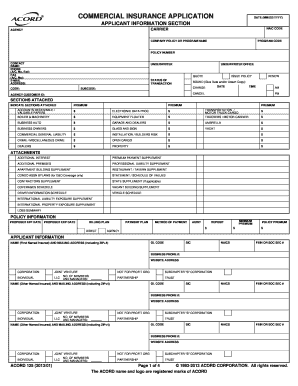 Commercial Insurance Application Form