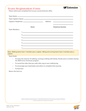Team Registration Form
