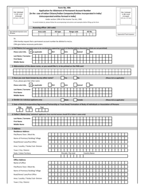 Form 49A Application for PAN
